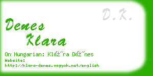 denes klara business card